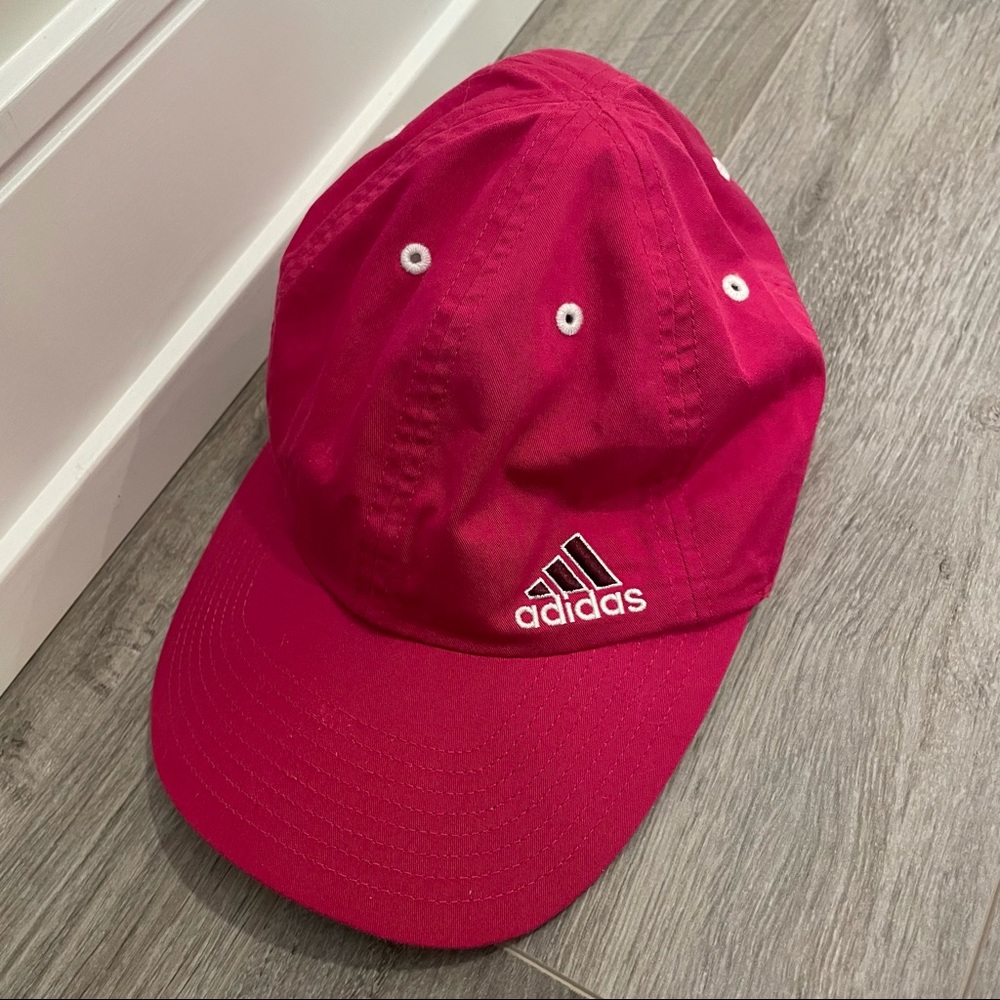 Women’s Pink Adidas Hat with Logo and Velcro Adjustment